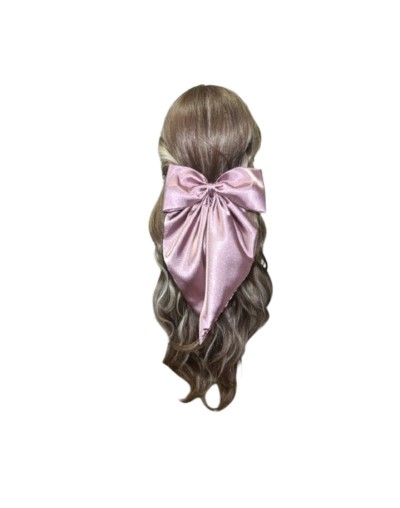 Moño Coquette en satín premium licrado color Oro Rosa