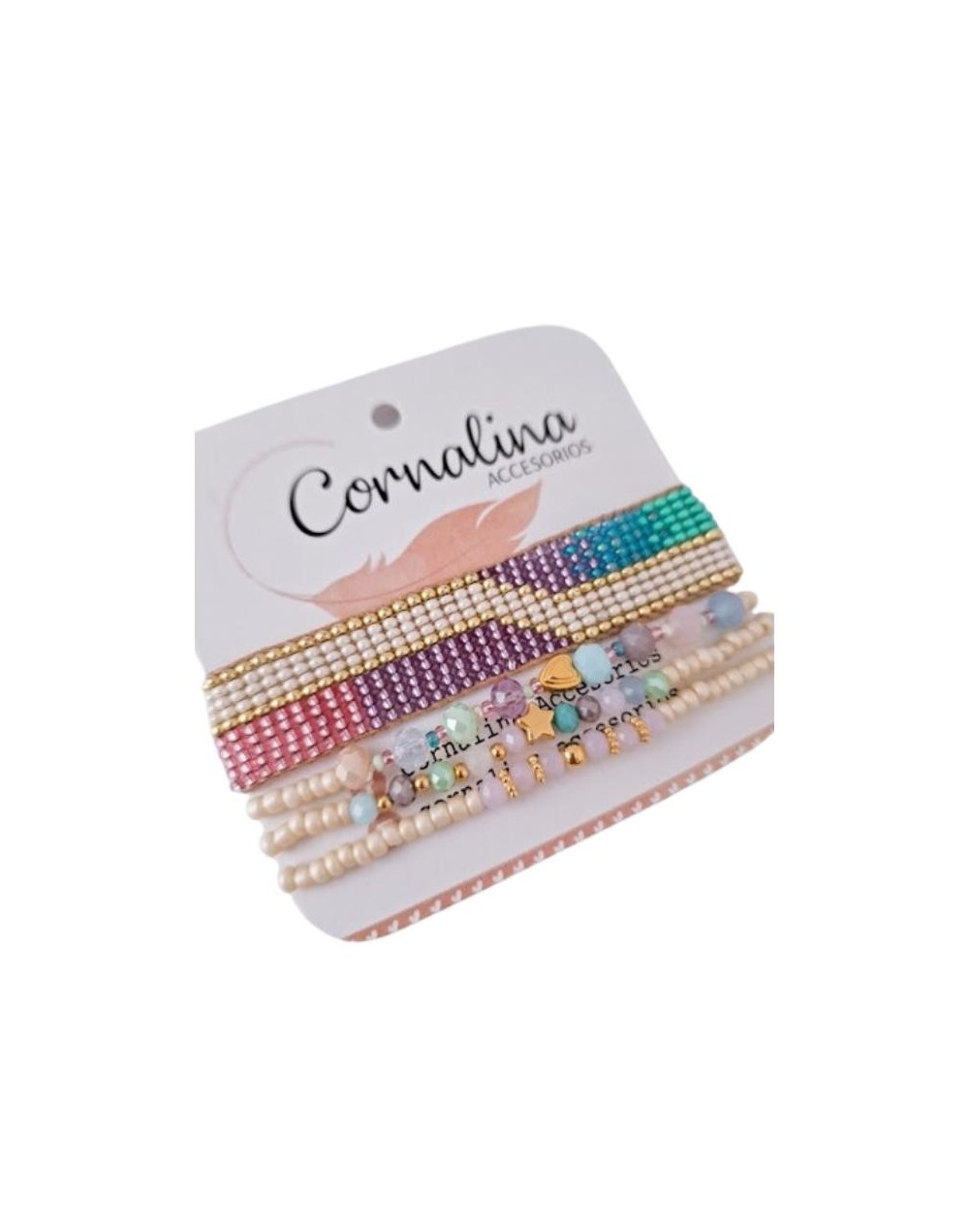 Set de Pulsera tejida Celeste