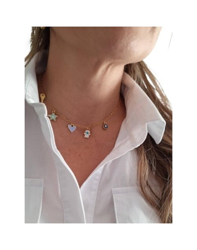 Cadena Dorada de Charms Cornalina – Edición Encanto