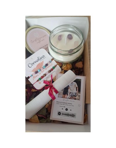 Kit de regalo vela Aromatizada con Cuarzos y Accesorios – Ritual de Amor Propio