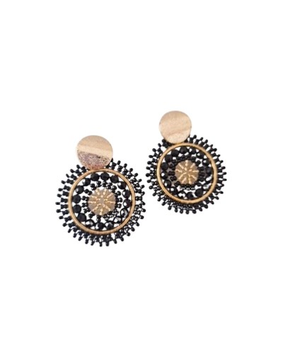 Set Aretes tejidos y pulsera Cuarzo Rosa Corazón Intenso