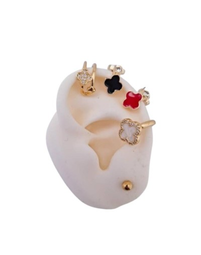 Set Ear Cuff trebol x 4