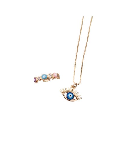 Set Cadena y Anillo – Protección con Ojo Turco