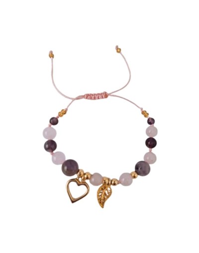 Pulsera de Cuarzo Amatista y Rosado – Armonía y Amor Interior
