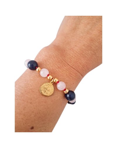 Pulsera medalla San Benito – Protección Amor y Sabiduría