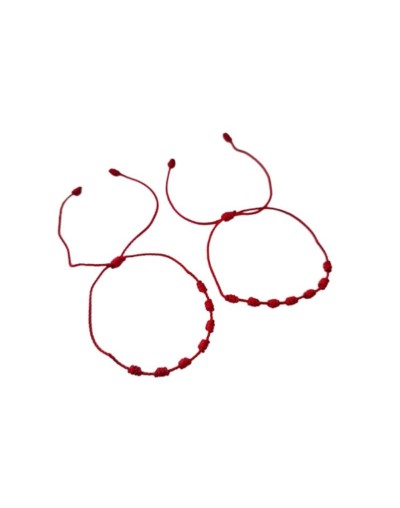 Set Pulsera 7 Nudos Roja Amuleto de Protección