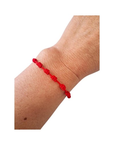 Set Pulsera 7 Nudos Roja Amuleto de Protección