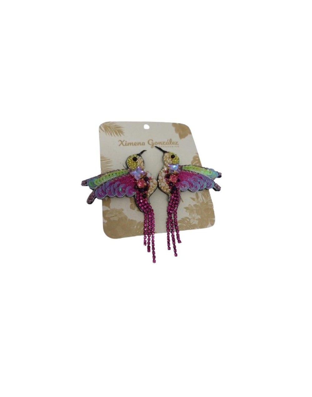 Aretes Colibrí Bordados
