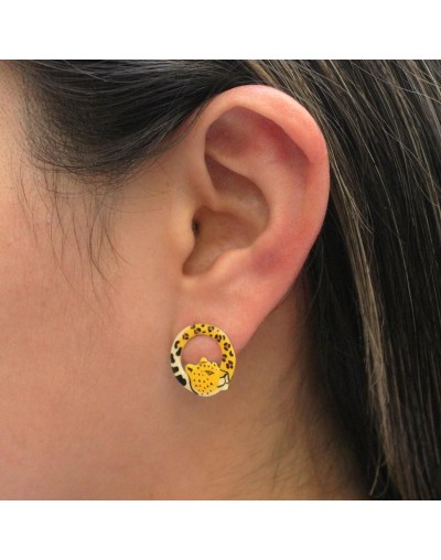 Aretes en plata ley 950 inspirada en el jaguar - Tierra de Conejos Accesorios