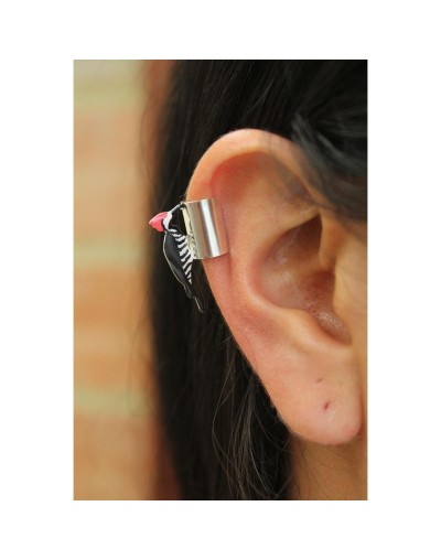 Earcuff en plata 950 inspirado en el pájaro carpintero – Tierra de Conejos