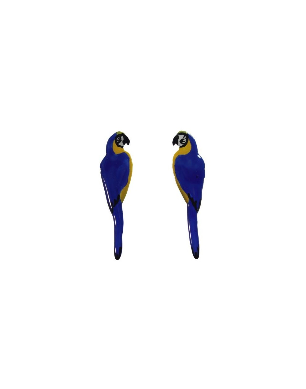 Aretes topos en plata 950 inspirados en el guacamayo azul – Tierra de Conejos Accesorios