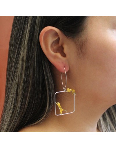 Aretes en plata 950 inspirados en el leopardo – Tierra de Conejos