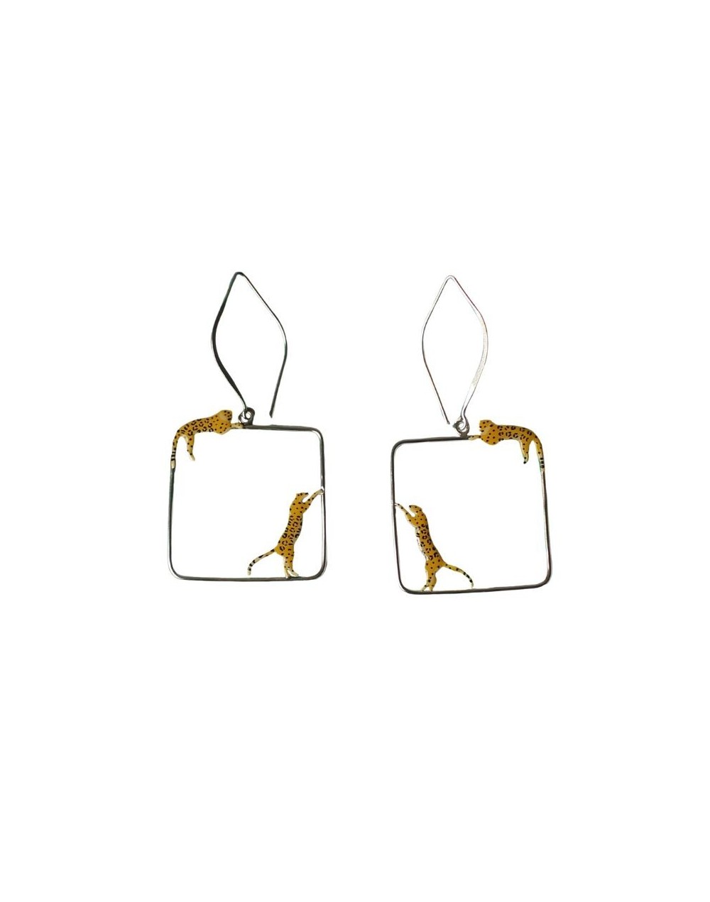 Aretes en plata 950 inspirados en el leopardo – Tierra de Conejos