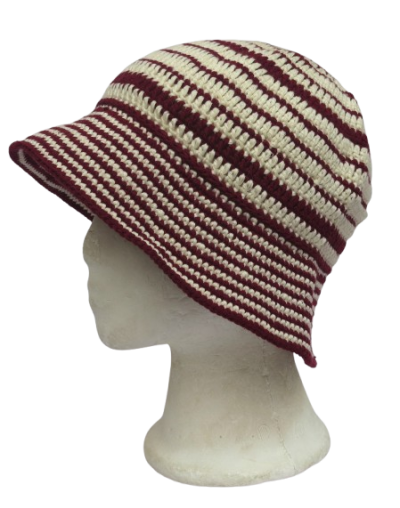 SOMBRERO ENCOCADO VINO TINTO Y CRUDO