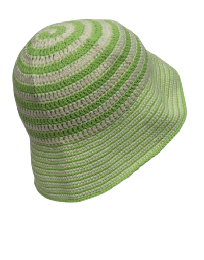 SOMBRERO ENCOCADO VERDE MANZANA Y CRUDO