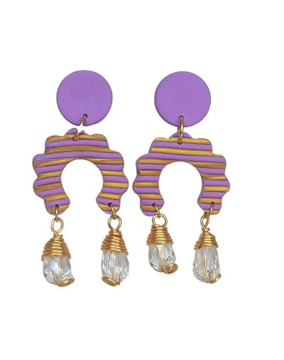 Aretes arcilla polimérica morados
