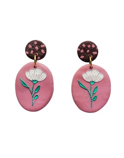 Aretes Tulipán romántico moteado