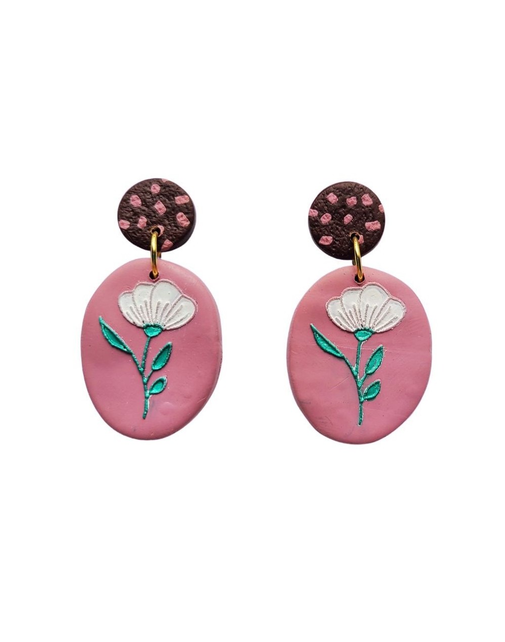 Aretes Tulipán romántico moteado