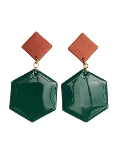 Aretes Rombo Verde Pino