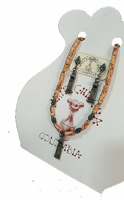 Set collar y arete Necklace and earring set Dijes para collar Cultura Muisca Necklace ornamentspendants Muisca culture