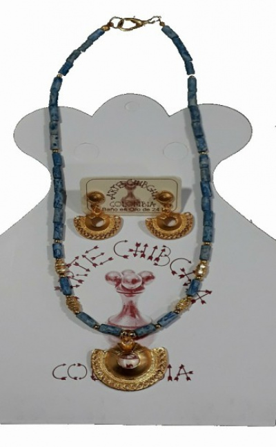 Set collar y aretes necklace and earring set Orejera Cultura TaironaSinú Native earring TaironaSinu culture