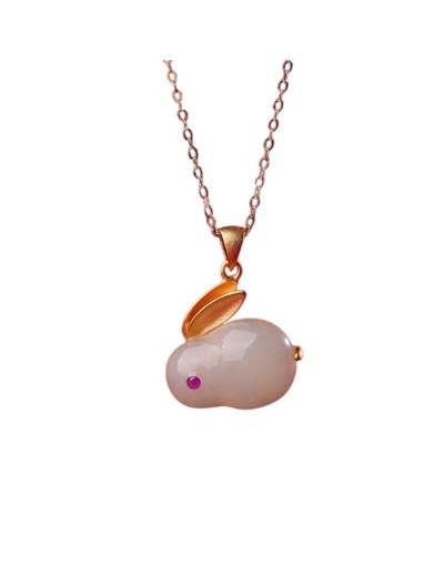 Danmei Aretes Conejo de recina Baño con Oro Collar