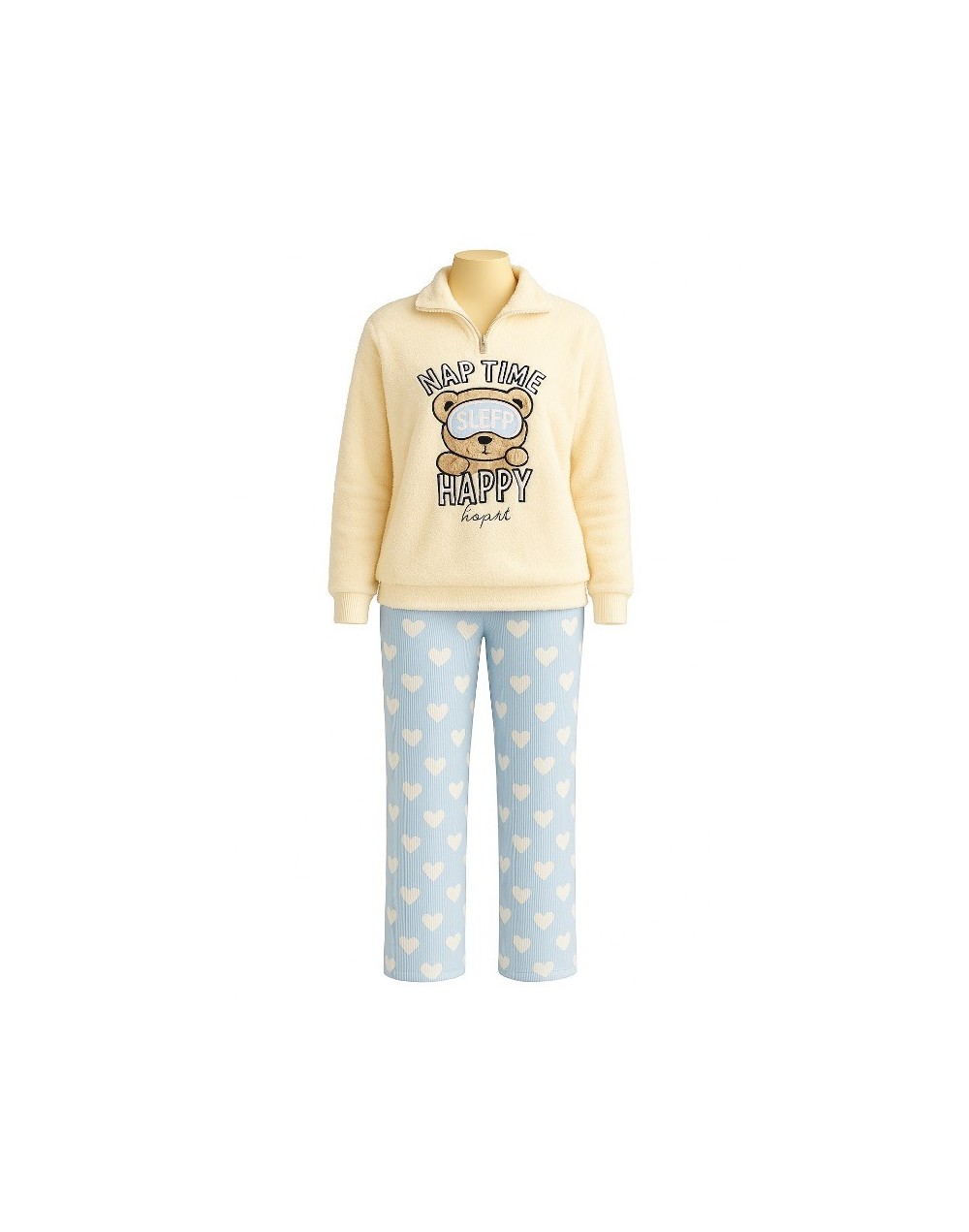 Pijama  semitérmica oso antifaz