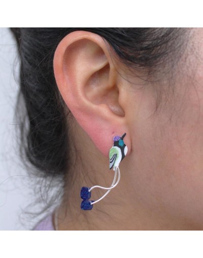 Aretes en plata 950 – Colibrí Maravilloso | Tierra de Conejos