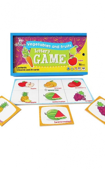 Lotería de vegetales y frutas en inglés para niños
