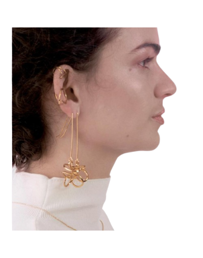 Aretes Curva Dorado