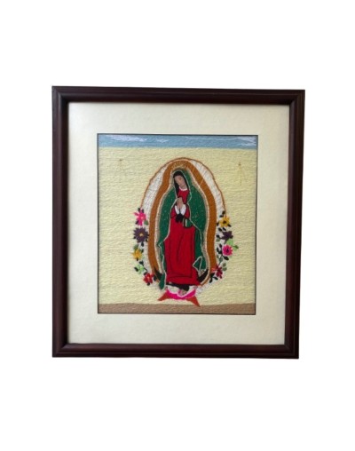 Cuadro bordado a mano Virgen de Guadalupe
