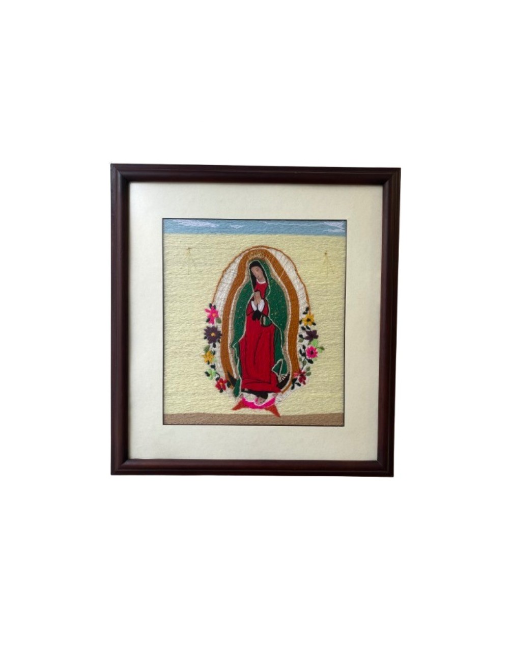Cuadro bordado a mano Virgen de Guadalupe