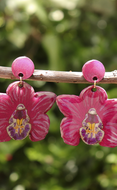 Aretes Orquídeas Magenta