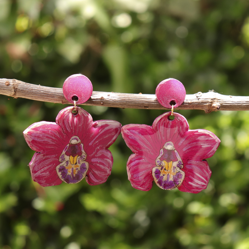 Aretes Orquídeas Magenta