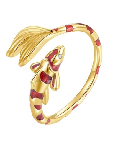 Danmei Anillo Pez Koi Dorado