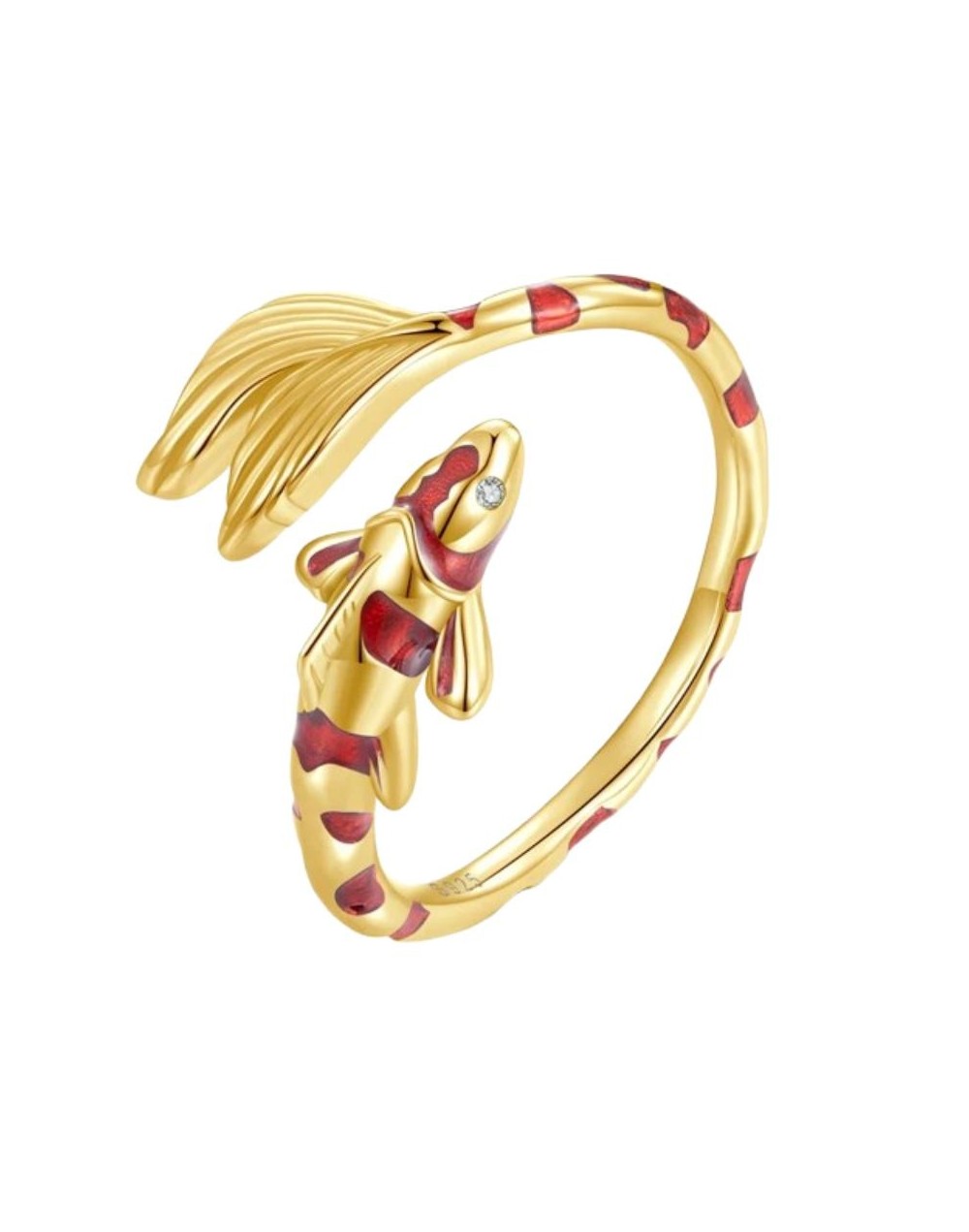 Danmei Anillo Pez Koi Dorado