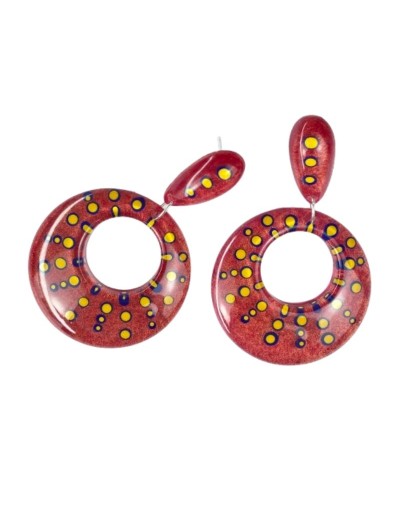 Aretes Circulares Coloridos - Con Puntos | Plata 925 | Mujerón ON!