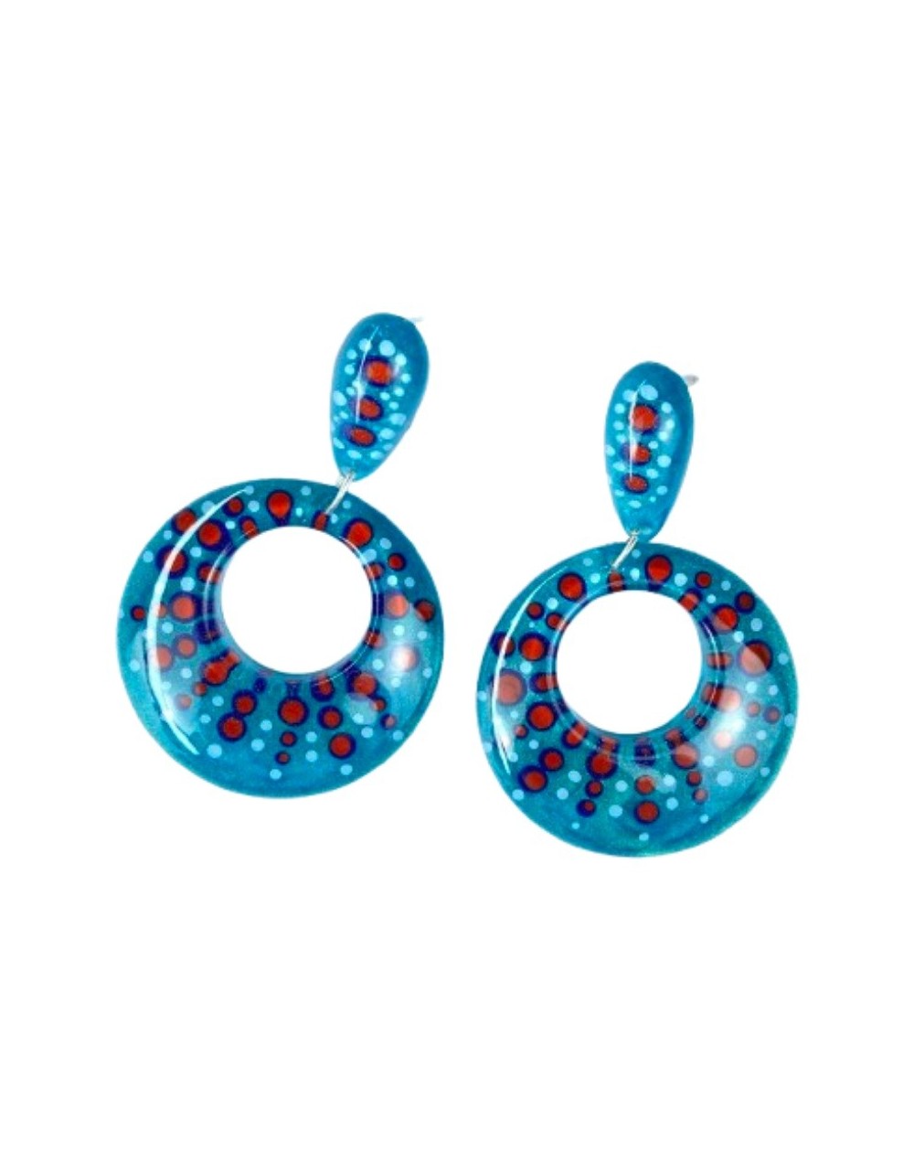 Aretes Circulares Coloridos - Con Puntos | Plata 925 | Mujerón ON!