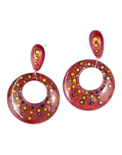 Aretes Circulares Coloridos - Con Puntos | Plata 925 | Mujerón ON!