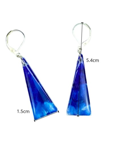 Aretes Triángulo Océano - Efecto Agua | Plata 925 | Mujerón ON!