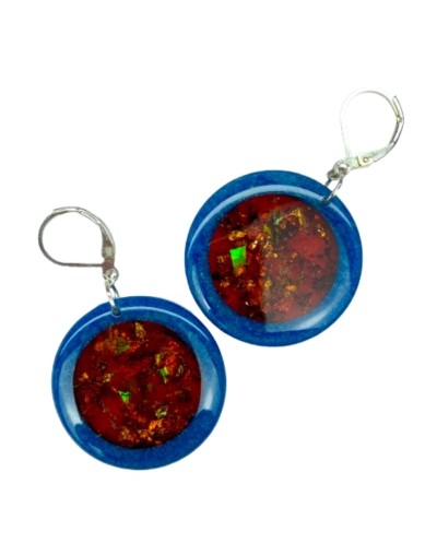 Aretes Círculo con Papel Oro - Plata 925 | Mujerón ON!