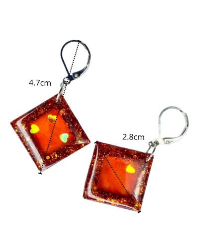Aretes Cuadrados Iridiscentes - Plata 925 | Diseños Únicos | Mujerón ON!