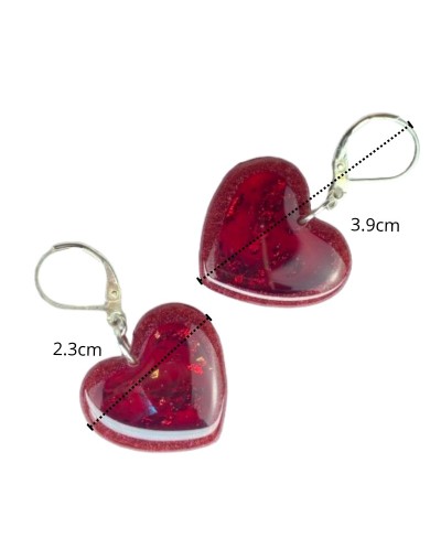 Aretes Corazón con Papel Oro - Plata 925 | Artesanales | Mujerón ON!