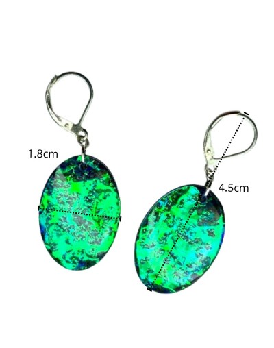 Aretes Ovalo Iridiscentes - Efecto Opal | Plata 925 | Mujerón ON!