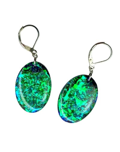 Aretes Ovalo Iridiscentes - Efecto Opal | Plata 925 | Mujerón ON!
