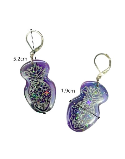 Aretes Calavera Piña - Diseño Divertido | Plata 925 | Mujerón ON!
