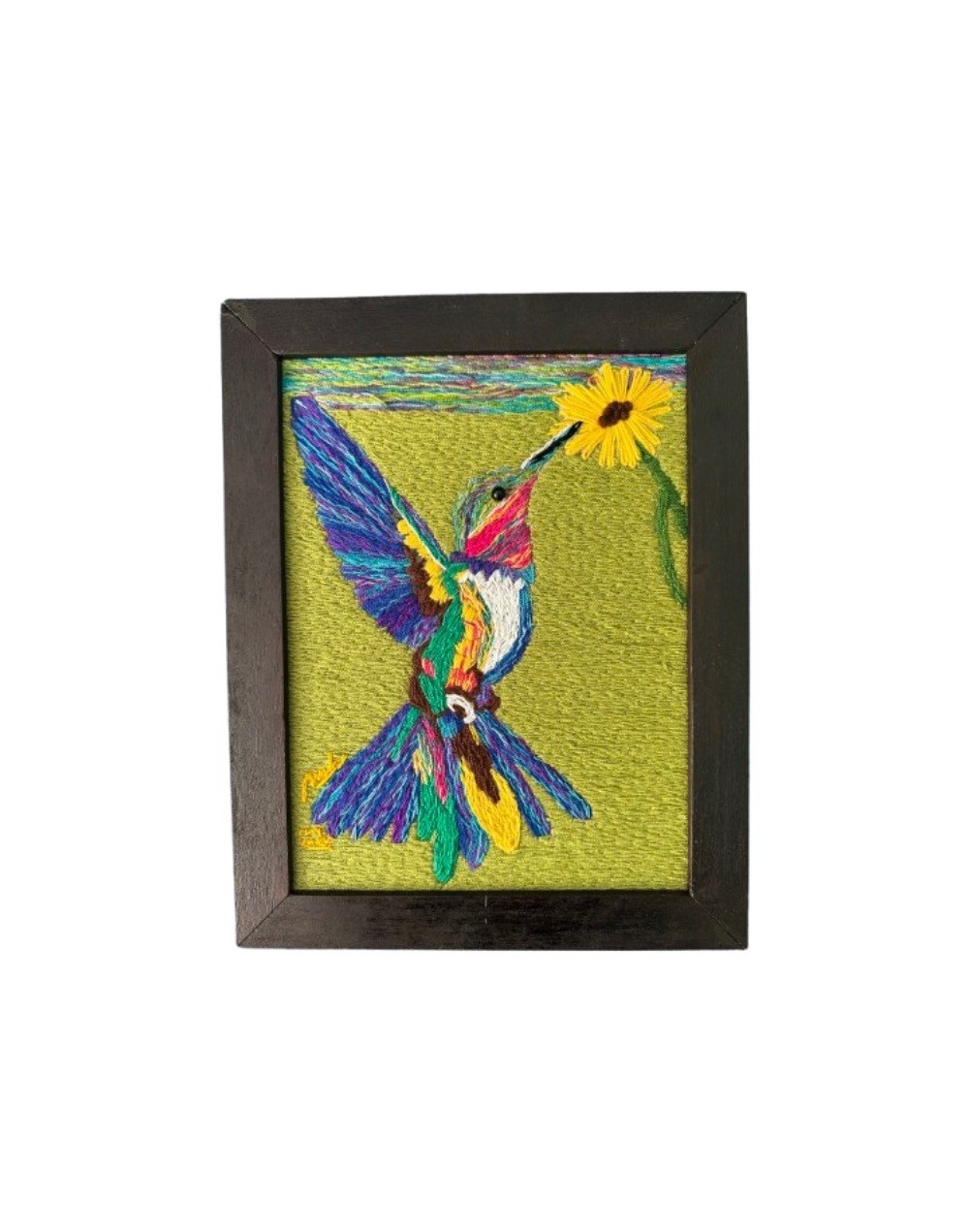 Cuadro bordado a mano Colibrí