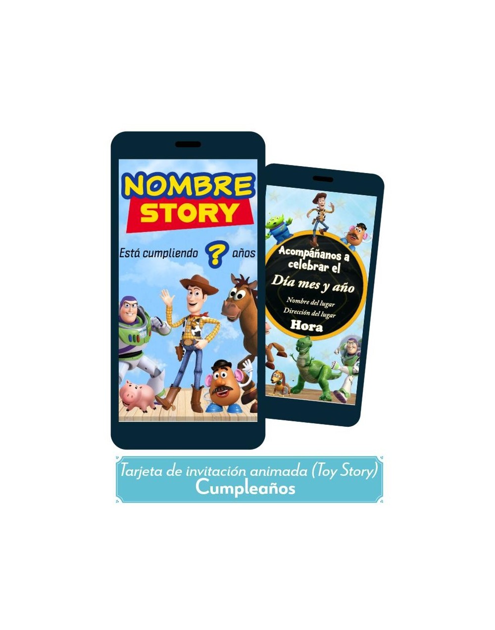 Invitación animada para cumpleaños Toy Story
