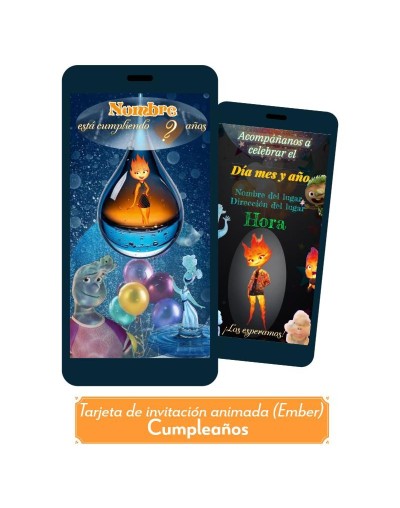 Invitación animada para cumpleaños Ember