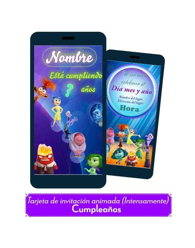Invitación animada para cumpleaños Intensamente